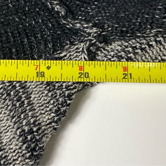 Cabi Black & Gray Shawl Collar Drapped Open Front Knit Cardigan Women's Medium - Picture 3 of 13
